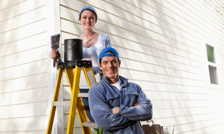 Painting a home exterior