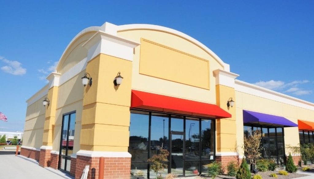 painting a commercial building