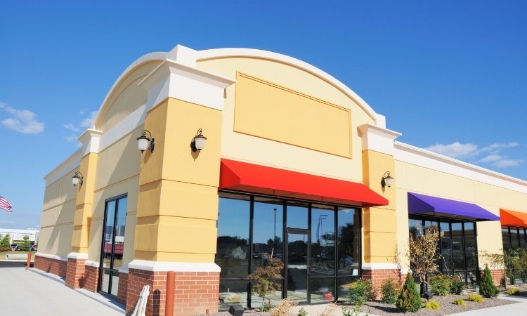 painting a commercial building